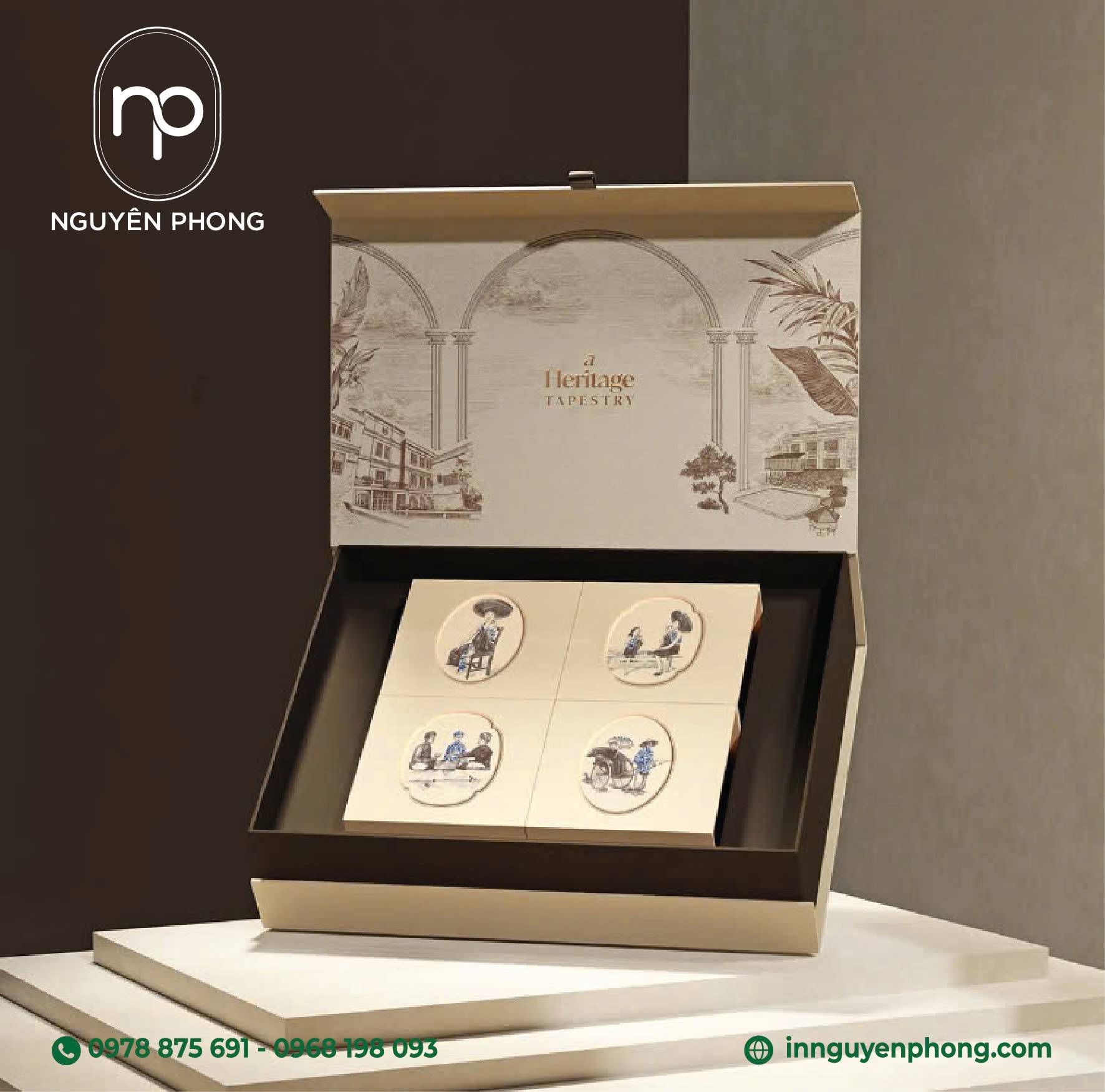 Mẫu thiết kế hộp bánh trung đẹp tại Nguyên Phong